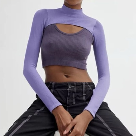 Purple Seamless Shrug Top - Picture 3 of 5